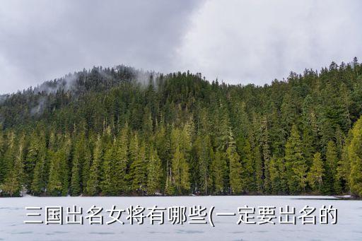 三国岀名女将有哪些(一定要岀名的