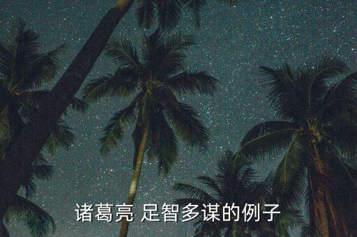 诸葛亮 足智多谋的例子