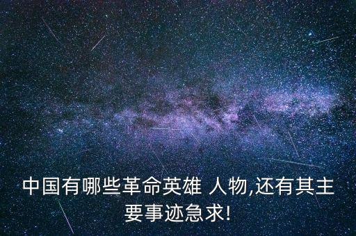 中国有哪些革命英雄 人物,还有其主要事迹急求!