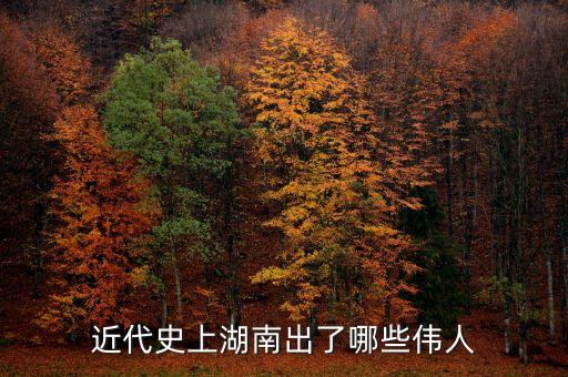 近代史上湖南出了哪些伟人