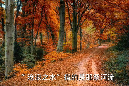 “ 沧浪之水”指的是那条河流
