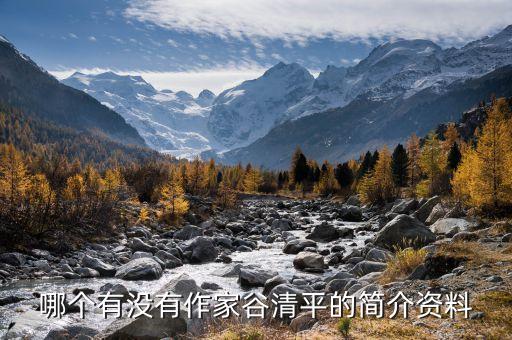 哪个有没有作家谷清平的简介资料
