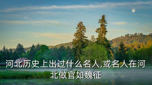 河北历史上出过什么名人,或名人在河北做官如魏征