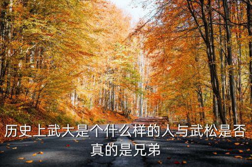 历史上武大是个什么样的人与武松是否真的是兄弟