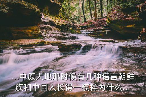 ...中原大地那时候有几种语言朝鲜族和中国人长得一模样为什么...