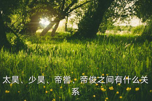 太昊、少昊、帝喾、帝俊之间有什么关系