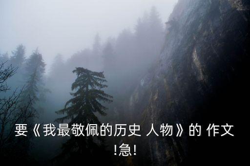 要《我最敬佩的历史 人物》的 作文!急!