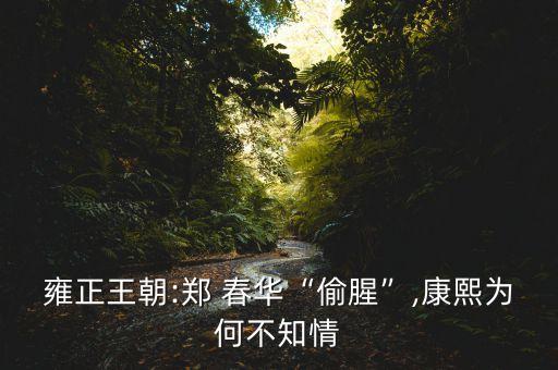雍正王朝:郑 春华“偷腥”,康熙为何不知情