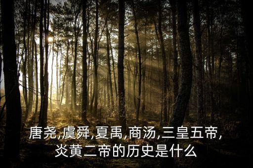 唐尧,虞舜,夏禹,商汤,三皇五帝,炎黄二帝的历史是什么