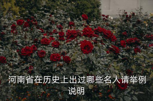  河南省在历史上出过哪些名人请举例说明