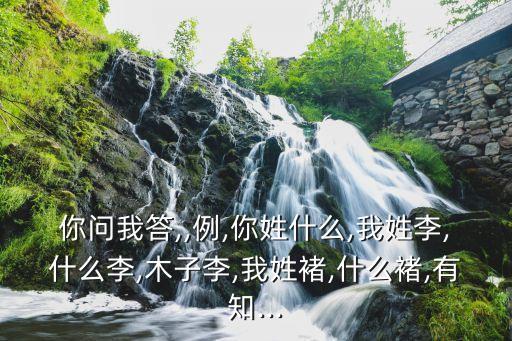 你问我答,,例,你姓什么,我姓李,什么李,木子李,我姓褚,什么褚,有知...